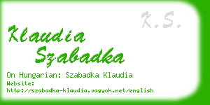 klaudia szabadka business card